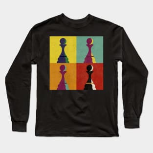Chess Piece Pawn Pop Art Style Long Sleeve T-Shirt